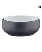 4 Bols en Grès Gourmet blanc granité/noir onyx - 35 cL