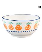 4 Bols en Pocelaine Napoli multicolore - D.12 cm