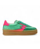 Sneakers en Cuir Double Club vert fuchia