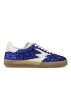 Sneakers en Velours de Cuir Deluxe bleu glitter