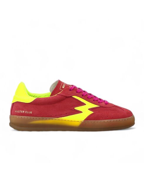 Sneakers en cuir Club rouge/jaune