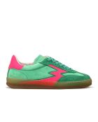 Sneakers en cuir Club vert/fuchia