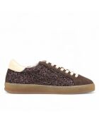 Sneakers en Velours de Cuir Iconic Deluxe marron