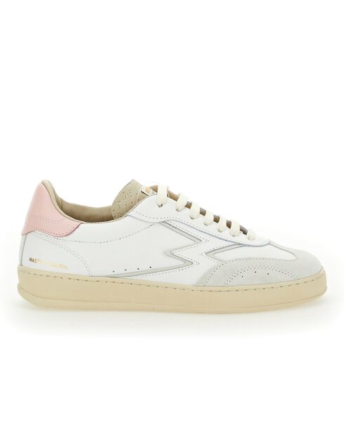 Sneakers en cuir Club blanc/rose