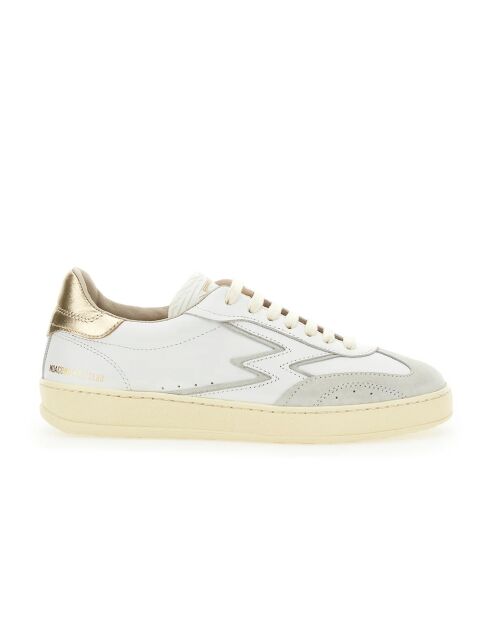 Sneakers en cuir Club blanc/doré