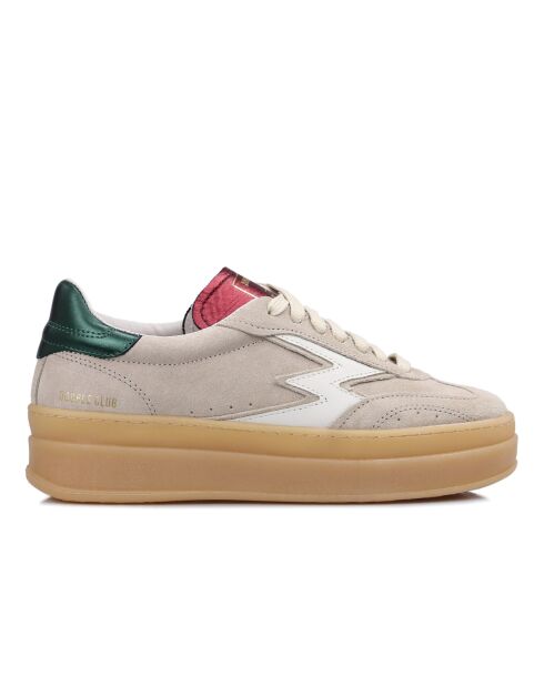 Sneakers en Cuir Double Club gris
