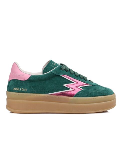 Sneakers en Cuir Double Club vert