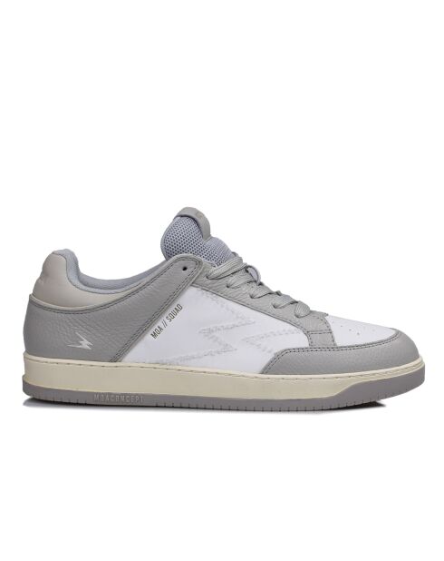 Sneakers en Cuir Detail Squad blanches