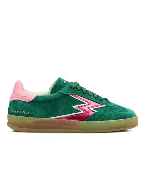 Sneakers en cuir Club vert rose