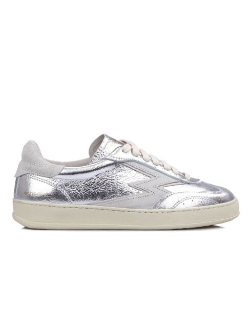 Sneakers en cuir Club argentées