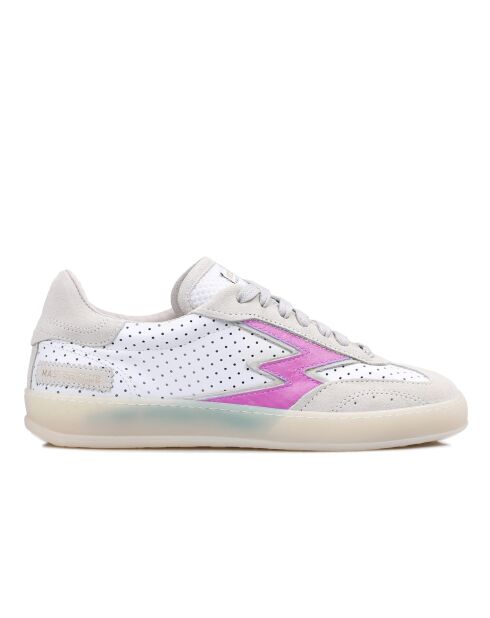 Sneakers en cuir Club blanc/rose