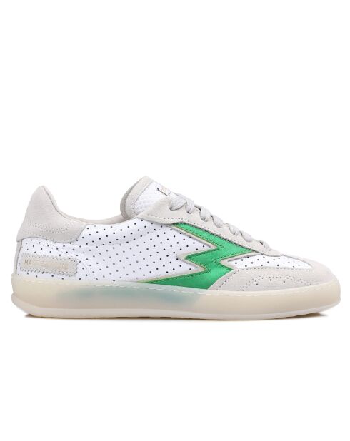 Sneakers en cuir Club blanc/vert