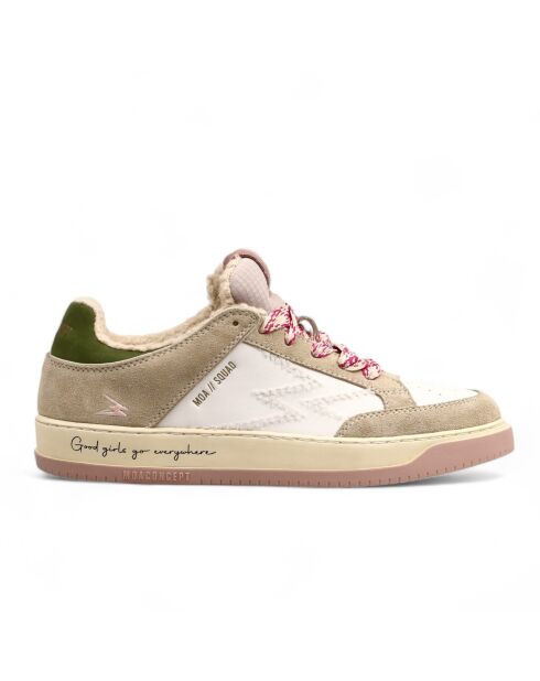 Sneakers en Cuir Squad rose