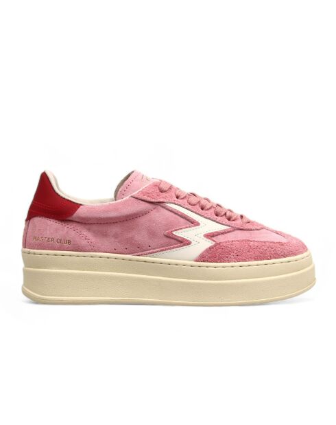 Sneakers en Cuir Double Club rose