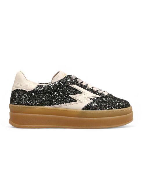 Sneakers en Velours de Cuir Double vert