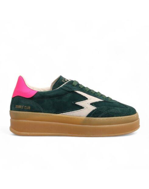 Sneakers en Cuir Double Club vert