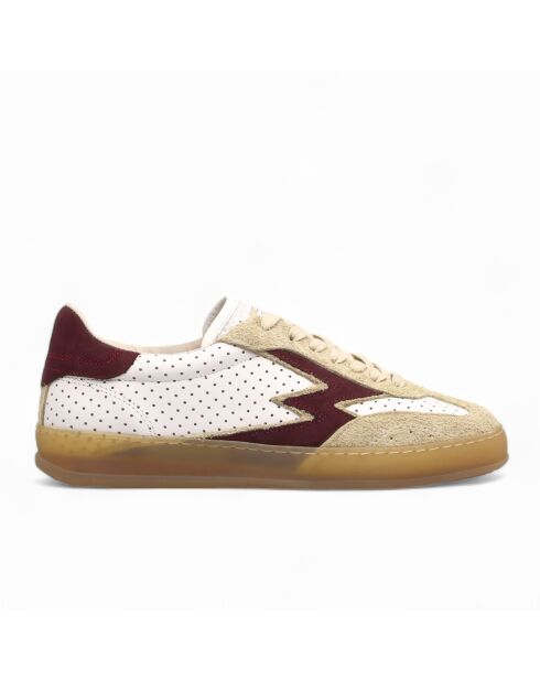 Sneakers en cuir Club blanc/bordeaux