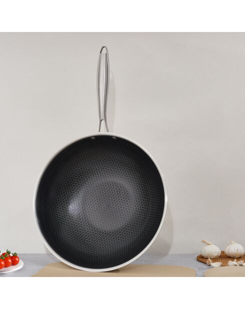 Wok triplex 'BlackSteel' - D.32cm 