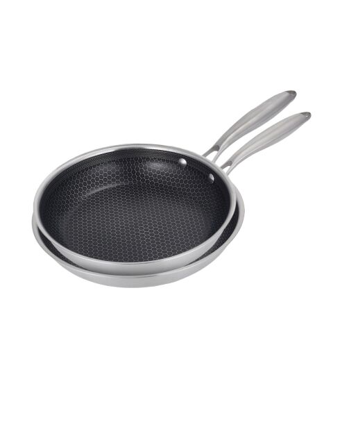 2 Poêles triplex 'BlackSteel' - D.24/28cm