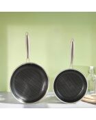 2 Poêles triplex 'BlackSteel' - D.24/28cm