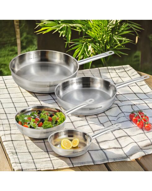 Poêle induction argentée - D.20 cm