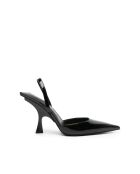 Escarpins en cuir Ester à bride arrière noirs