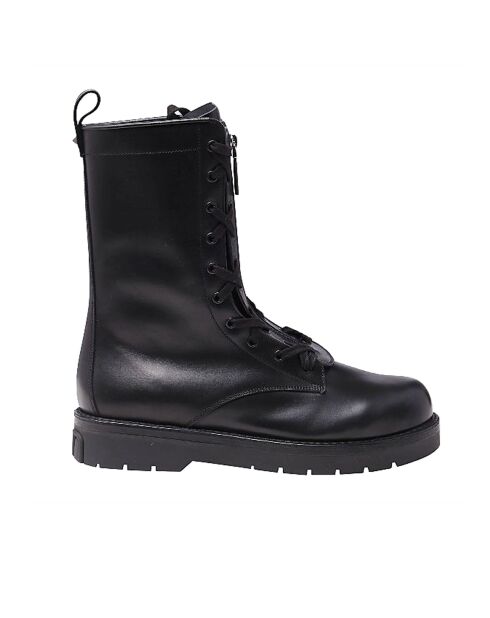 Bottes de combat en cuir noires