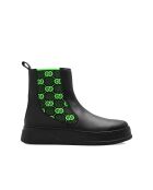Bottes en cuir Double G noires