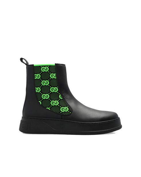 Bottes en cuir Double G noires