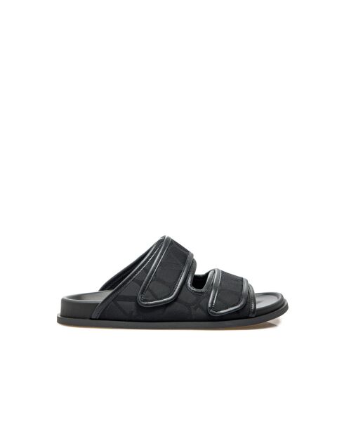 Sandales plates Toile Iconographe noires