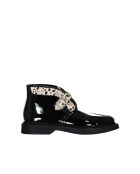 Bottes en cuir et fourrure noires