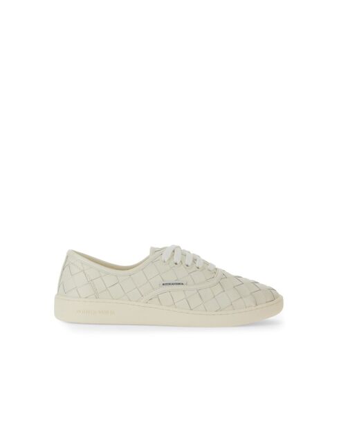 Baskets en cuir Intrecciato blanches