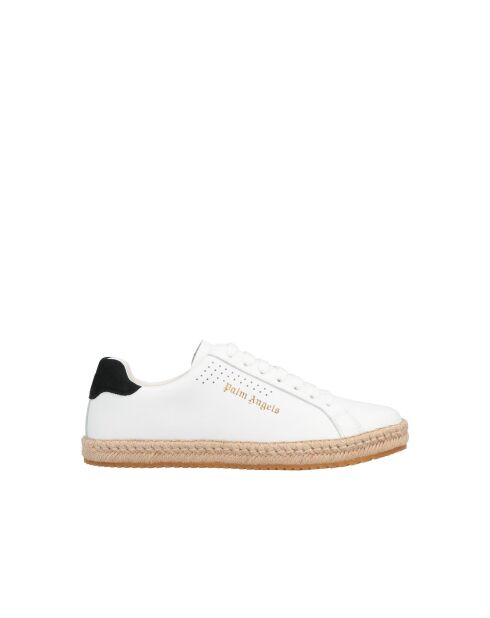 Baskets en cuir avec logo Palm Angels blanches