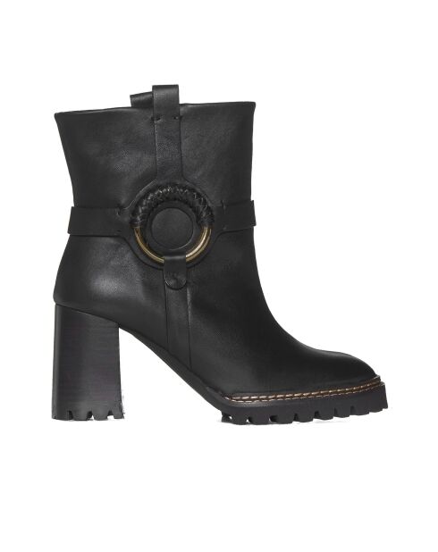 Bottines en cuir noires