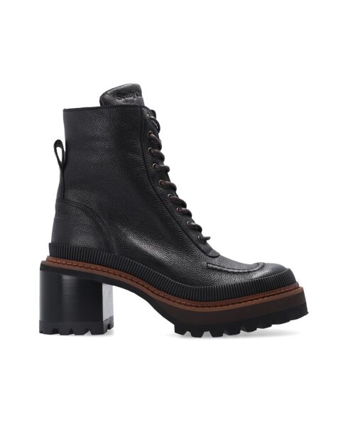 Boots  en cuir à lacets Mahalia noires