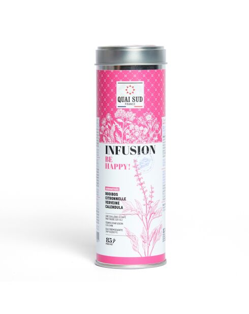 Infusion Be Happy! aromatisée Rooibos Citronnelle Verveine Calendula - 85g