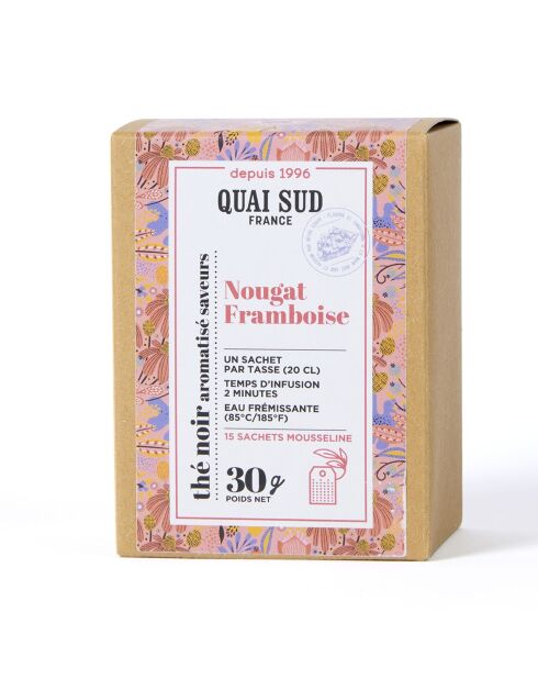 Thé Noir aromatisé Nougat Framboise - 15 Infusettes