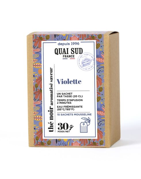 Thé Noir aromatisé Violette - 15 Infusettes