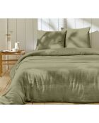 Parure housse de couette 100% Gaze de Coton vert de gris