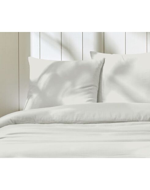 Parure housse de couette 100% Gaze de Coton Ivoire