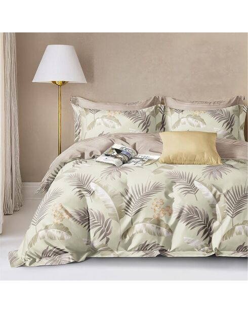 Parure housse de couette en Coton beige