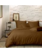Parure housse de couette 100% Percale de Coton ocre