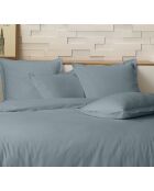 Parure housse de couette 100% Percale de Coton azur