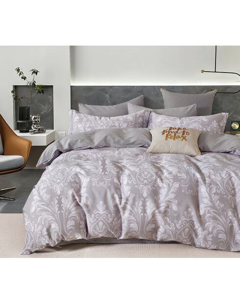 Parure housse de couette 100% Percale de Coton grise