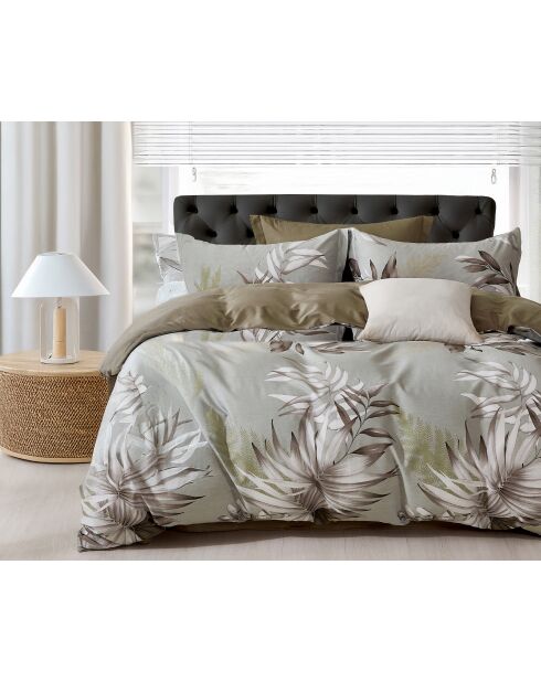 Parure housse de couette 100% Percale de Coton verte