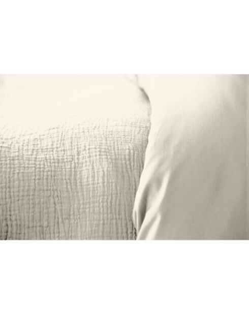 Parure housse de couette 100% Gaze de Coton galet
