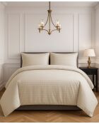 Parure housse de couette 100% Satin de Coton taupe