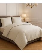 Parure housse de couette 100% Satin de Coton taupe
