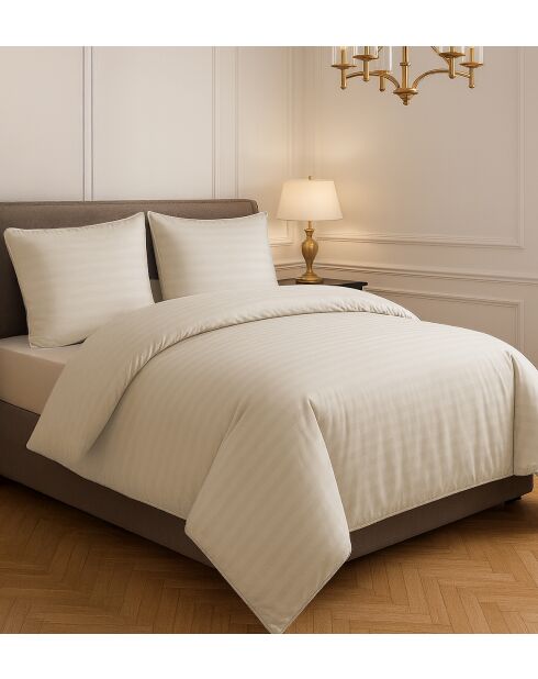 Parure housse de couette 100% Satin de Coton taupe