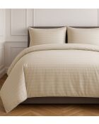 Parure housse de couette 100% Satin de Coton taupe